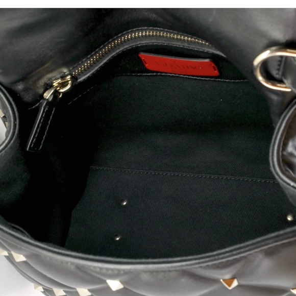 Valentino Garavani VLTN Candystud BLACK Bag Printed Leather Medium ROCKSTUD - Picture 7 of 8